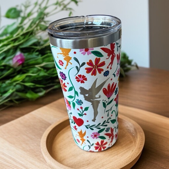 Tervis Disney Tinker Bell 20oz Stainless Steel Tumbler Double Wall Floral Lid - Picture 1 of 4
